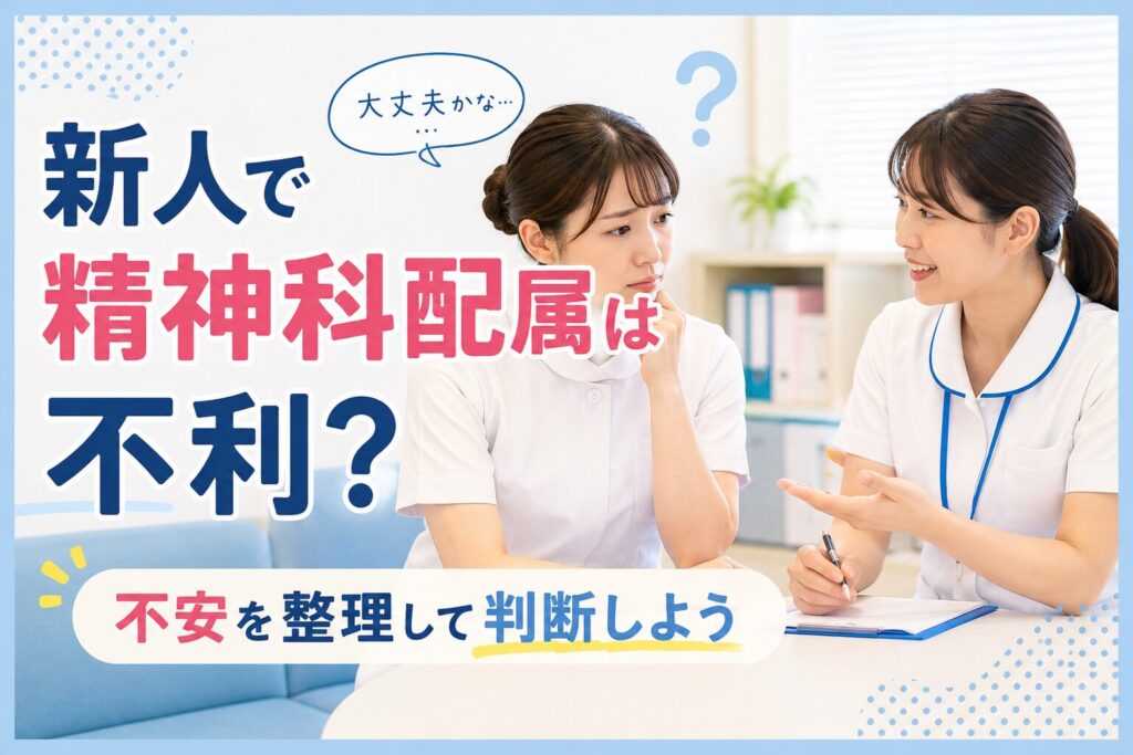 新人の精神科配属は不利？アイキャッチ